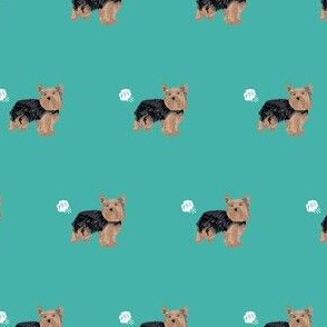 yorkie dog fart yorkshire terrier dog breed fabric teal