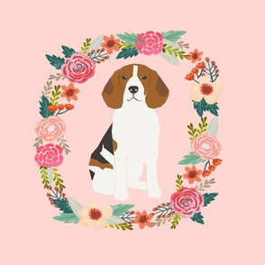 8 inch beagle wreath florals dog fabric