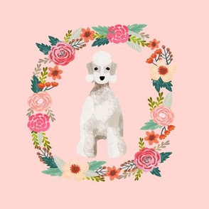 8 inch bedlington terrier wreath florals dog fabric