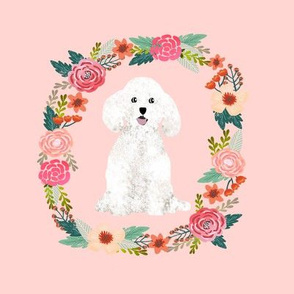 8 inch bichon frise wreath florals dog fabric