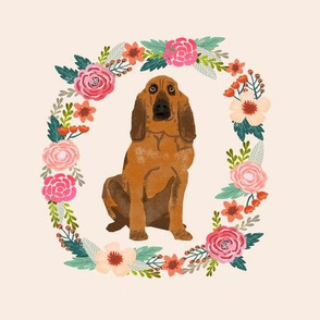 8 inch bloodhound wreath florals dog fabric