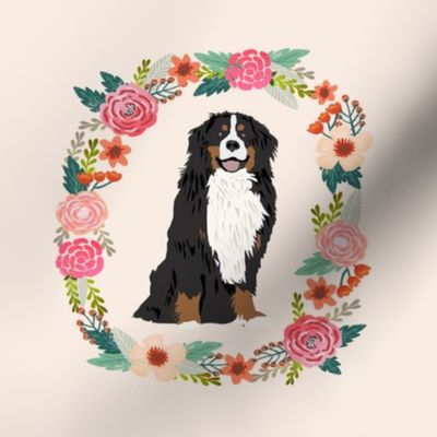 8 inch bernese mountain dog wreath florals dog fabric