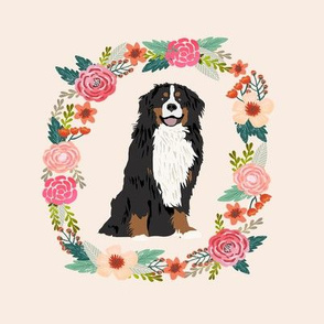 8 inch bernese mountain dog wreath florals dog fabric