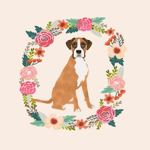8 inch boxer wreath florals dog fabric