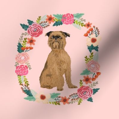 8 inch brussels griffon wreath florals dog fabric