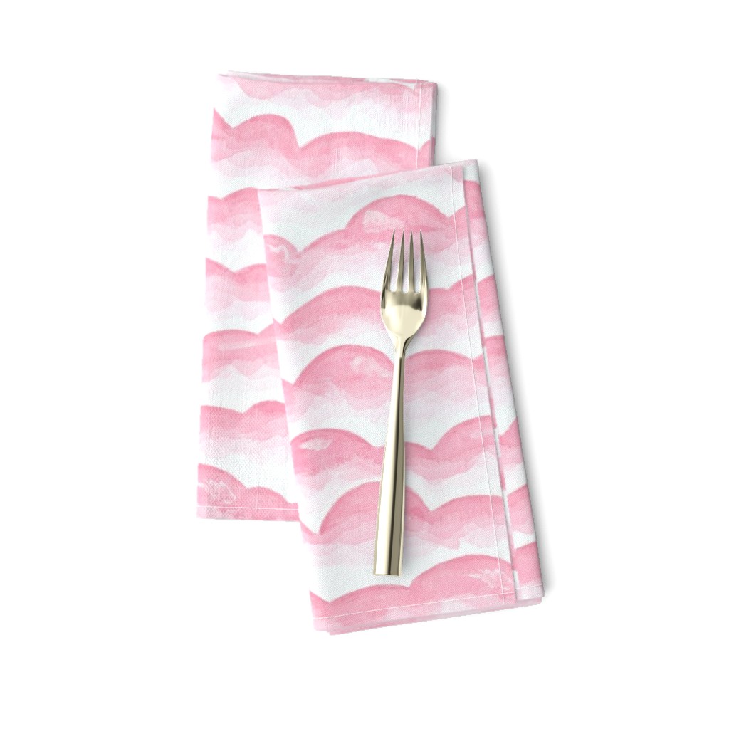 Watercolor Cloud Layers in Pink  // monochromatic watercolor cloud stripes ombre gradient layers baby pink fabric