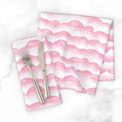 Watercolor Cloud Layers in Pink  // monochromatic watercolor cloud stripes ombre gradient layers baby pink fabric