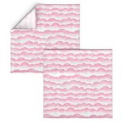 Watercolor Cloud Layers in Pink  // monochromatic watercolor cloud stripes ombre gradient layers baby pink fabric