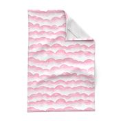 Watercolor Cloud Layers in Pink  // monochromatic watercolor cloud stripes ombre gradient layers baby pink fabric