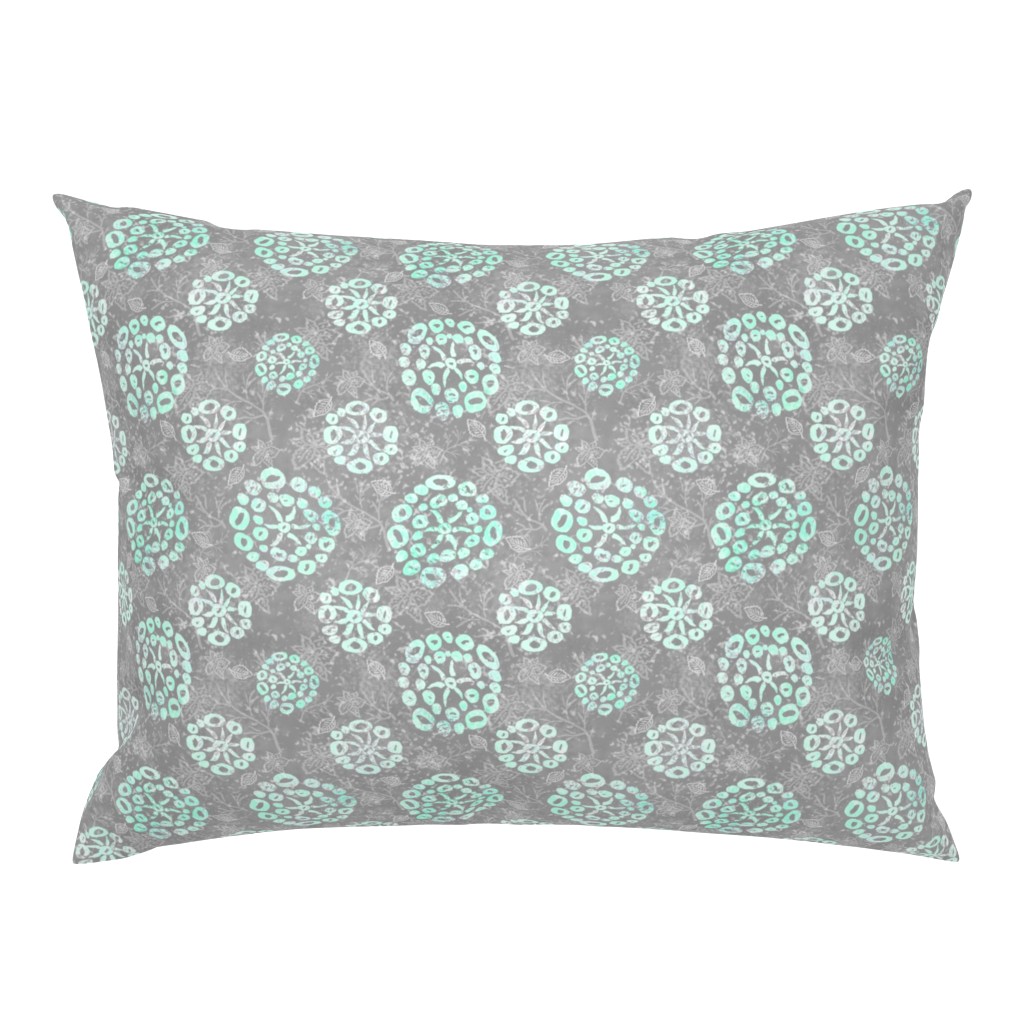 Herb-dill batik #5 (grey-mint)