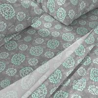 Herb-dill batik #5 (grey-mint)