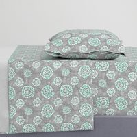 Herb-dill batik #5 (grey-mint)