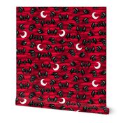 Bats in Moonlight Red