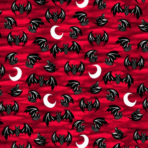 Bats in Moonlight Red
