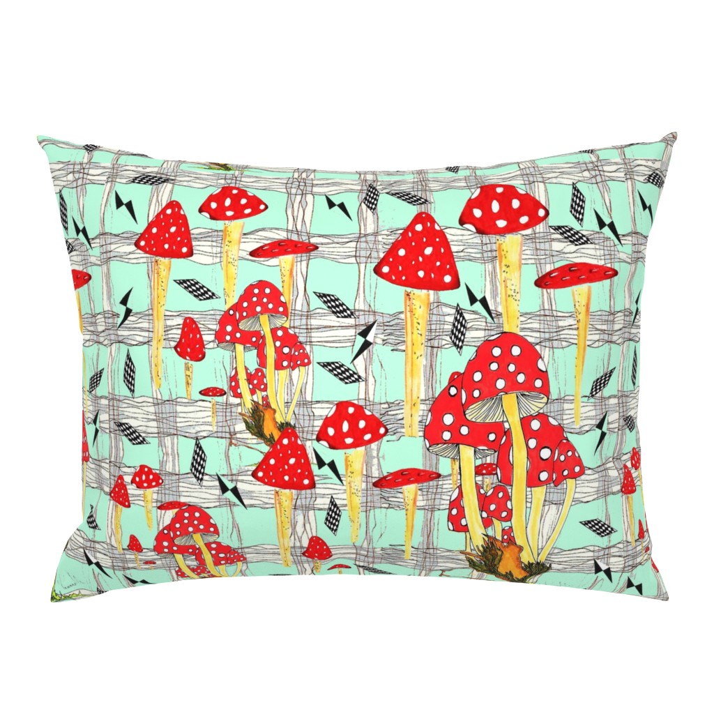 Toadstool & Diamonds Plaid Teal