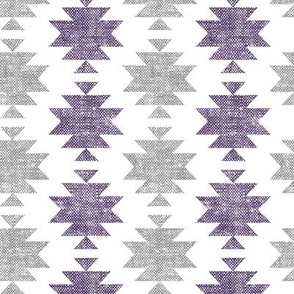 modern aztec || woven purple and grey