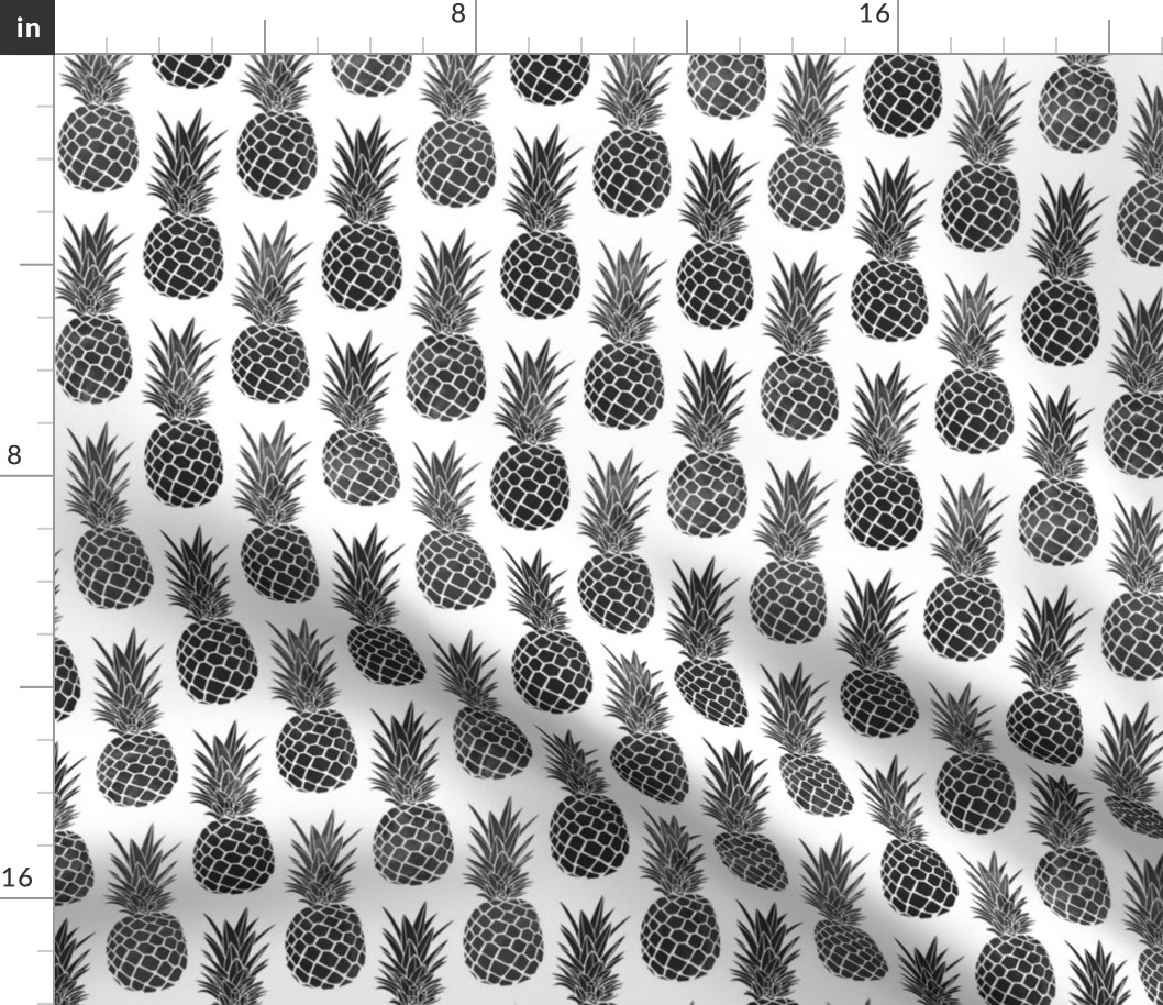 Tropical Pineapple B&W Stamps