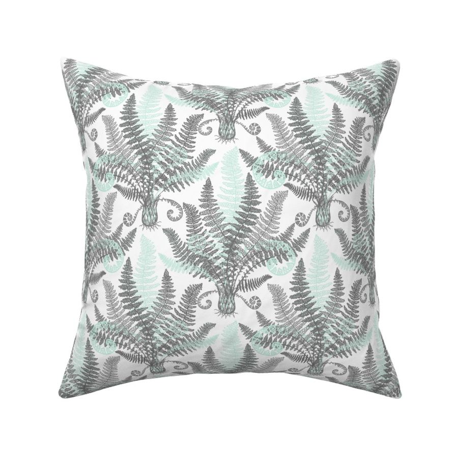 Mint-Grey Ferns (white)