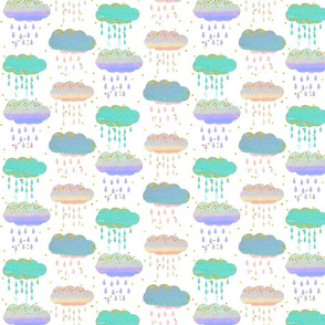 Watercolor Clouds and Rain