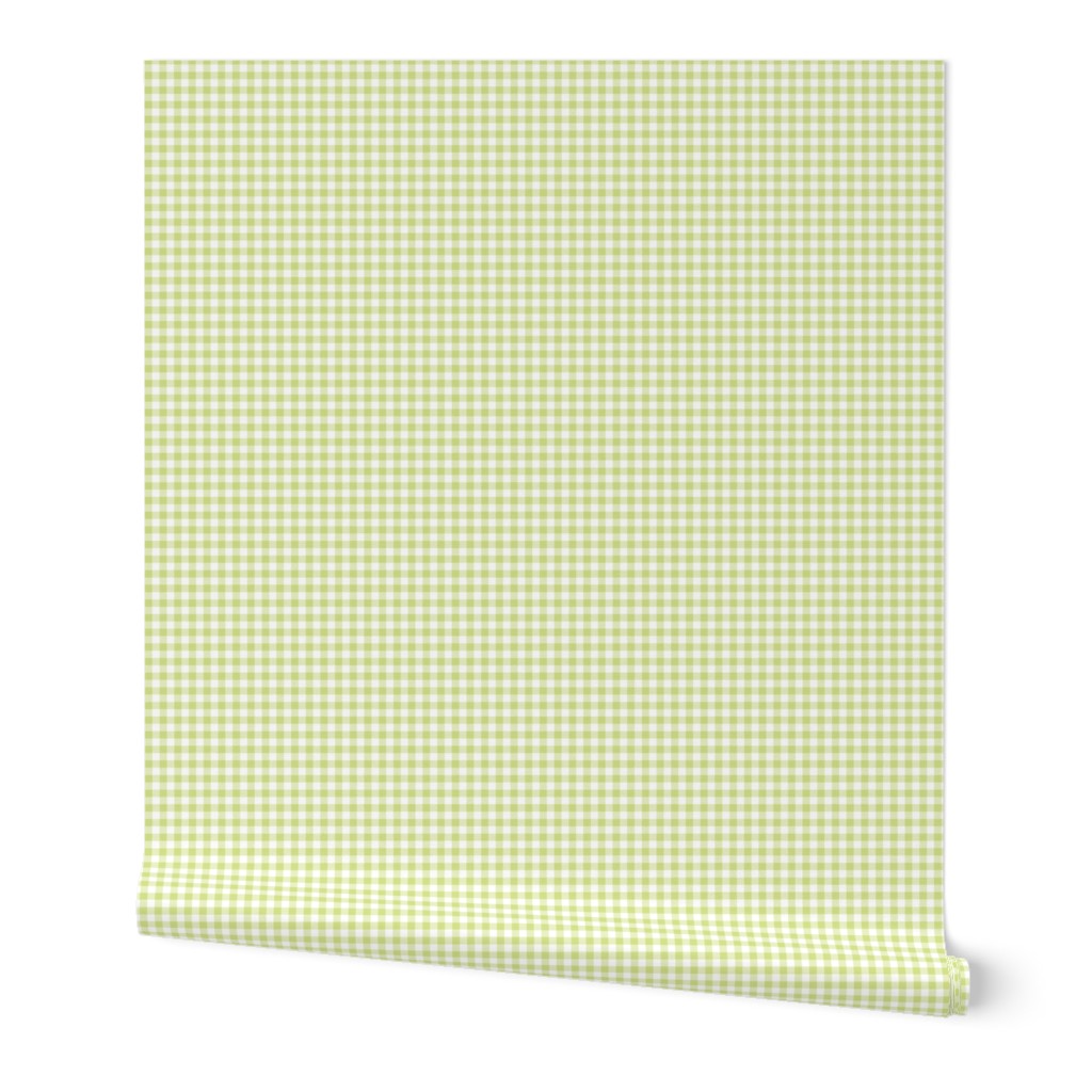 1/4" Gingham Checks Light Citrus Green