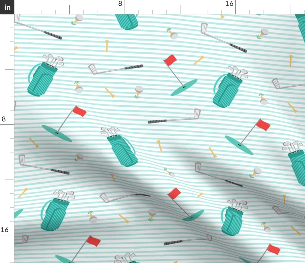tee time - golf themed fabric