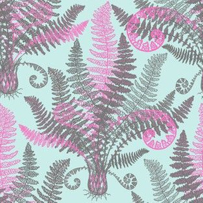 Pink-Grey Ferns (mint)