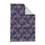 Pink-Grey Ferns (navy)