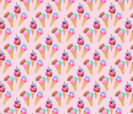 ice cream fabric and ice cream wallpaper in pastel shades of pink and ...