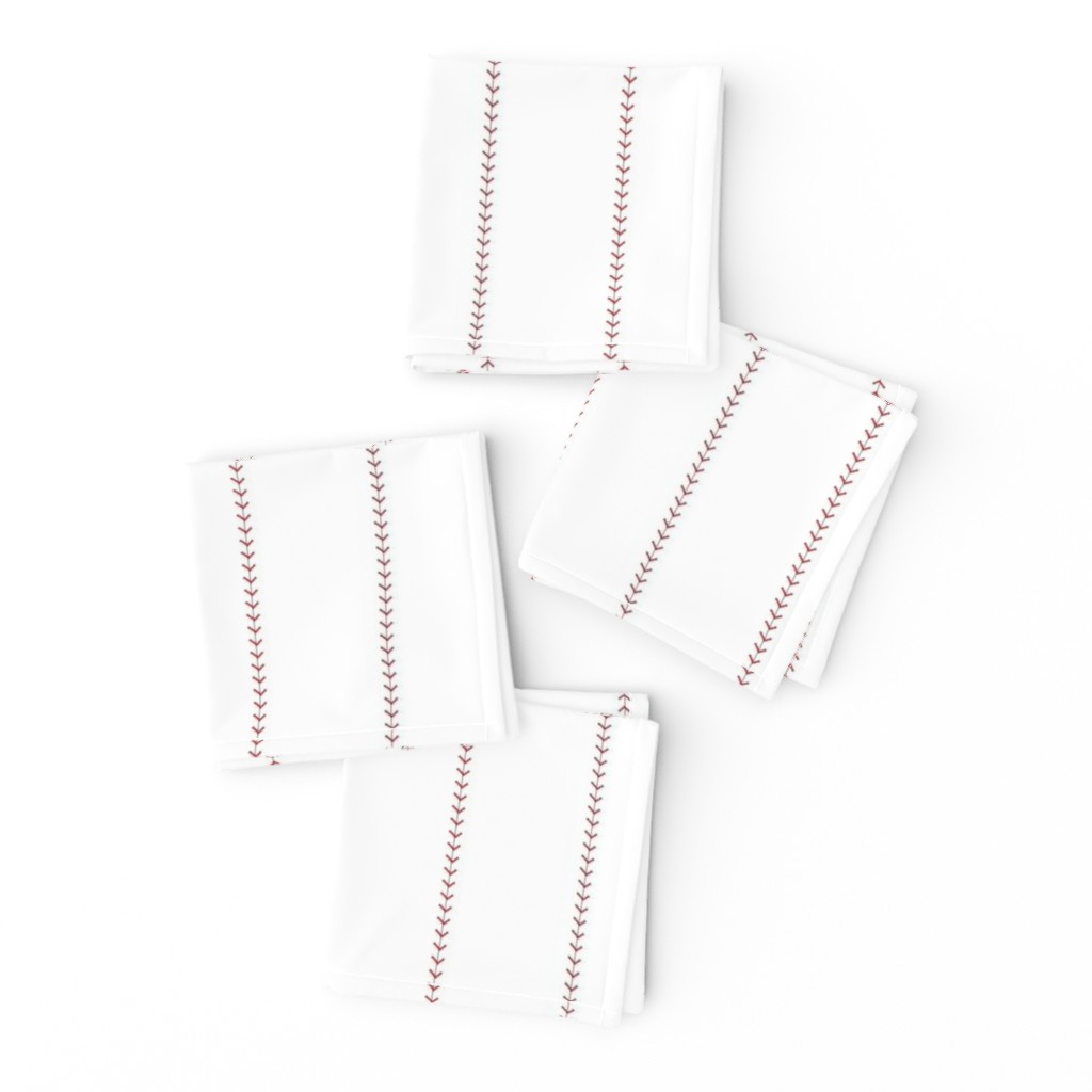 Baseball Stitch Chevron Stripe / Red & white 