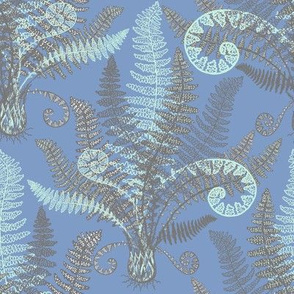 Mint-Grey Ferns (serenity blue)