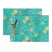 Let's Go Pick Wildflowers (teal) MED 