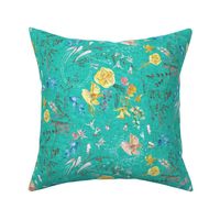 Let's Go Pick Wildflowers (teal) MED 