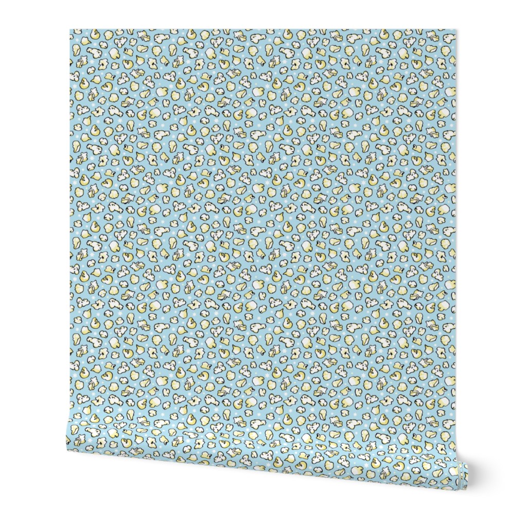 popcorn party light blue - small scale