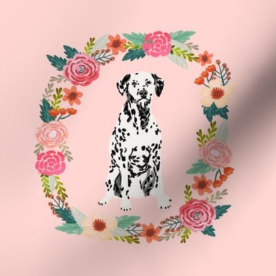 8 inch dalmatian wreath florals dog fabric