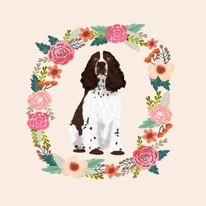 8 inch english springer spaniel wreath florals dog fabric