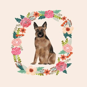 8 inch german shepherd wreath florals dog fabric