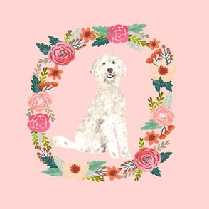 8 inch golden doodle wreath florals dog fabric
