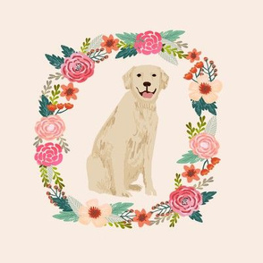 8 inch golden retriever wreath florals dog fabric