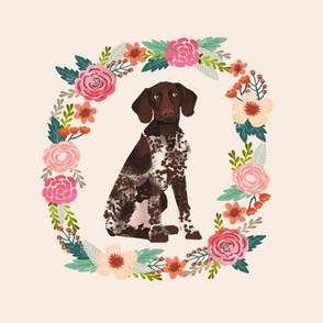 8 inch german shorthair pointer wreath florals dog fabric
