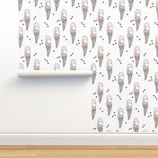 Hot summer beige pastel latte and moka coffee ice cream cone popsicle summer design print for kids