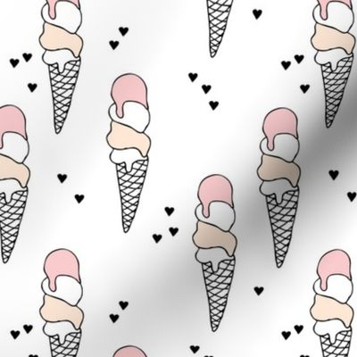 Hot summer pink peach gender neutral strawberry apricot ice cream cone popsicle summer design print for kids