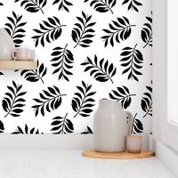 Palm spring leaves sweet minimal botanical garden summer design black and white