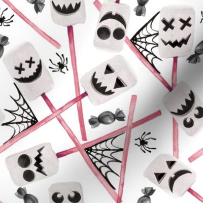 8" Spooky Marshmallow Ghosts // Coral Pink