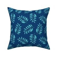 Palm spring leaves sweet minimal botanical garden summer design navy blue