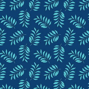 Palm spring leaves sweet minimal botanical garden summer design navy blue