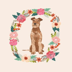 8 inch irish terrier wreath florals dog fabric
