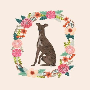 8 inch italian greyhound wreath florals dog fabric