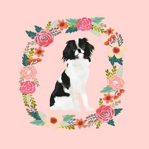 8 inch japanese chin wreath florals dog fabric