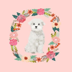 8 inch maltese wreath florals dog fabric