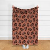 Palm spring leaves sweet minimal botanical garden summer design copper rusty brown XXL